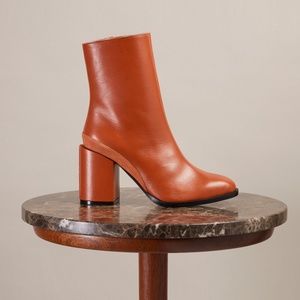 Dear Frances Orange Ankle Boots
